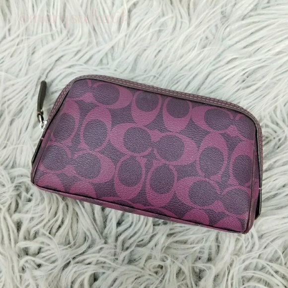 Coach Handbags - Coach Factory Purple Zip Around Makeup Bag Case
